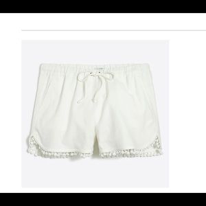 White cotton/linen shorts
